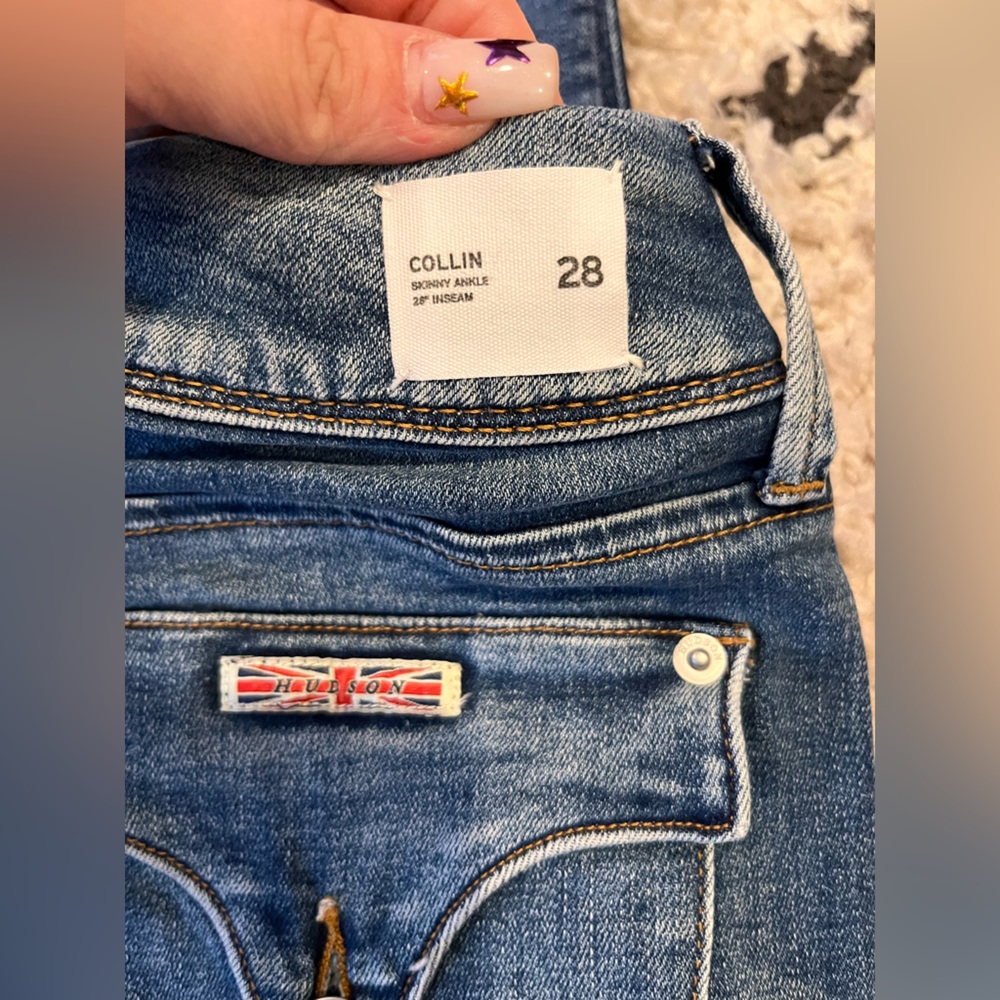 Hudson Jeans Collin Skinny Ankle Jeans in Medium Blue
